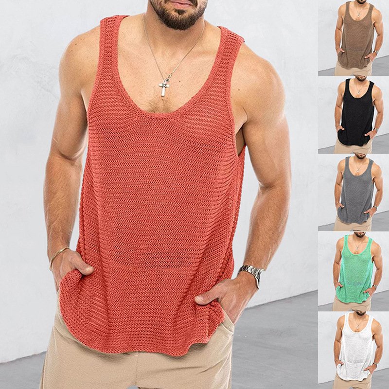 Men's Summer Loose Sleeveless Knitted Vest