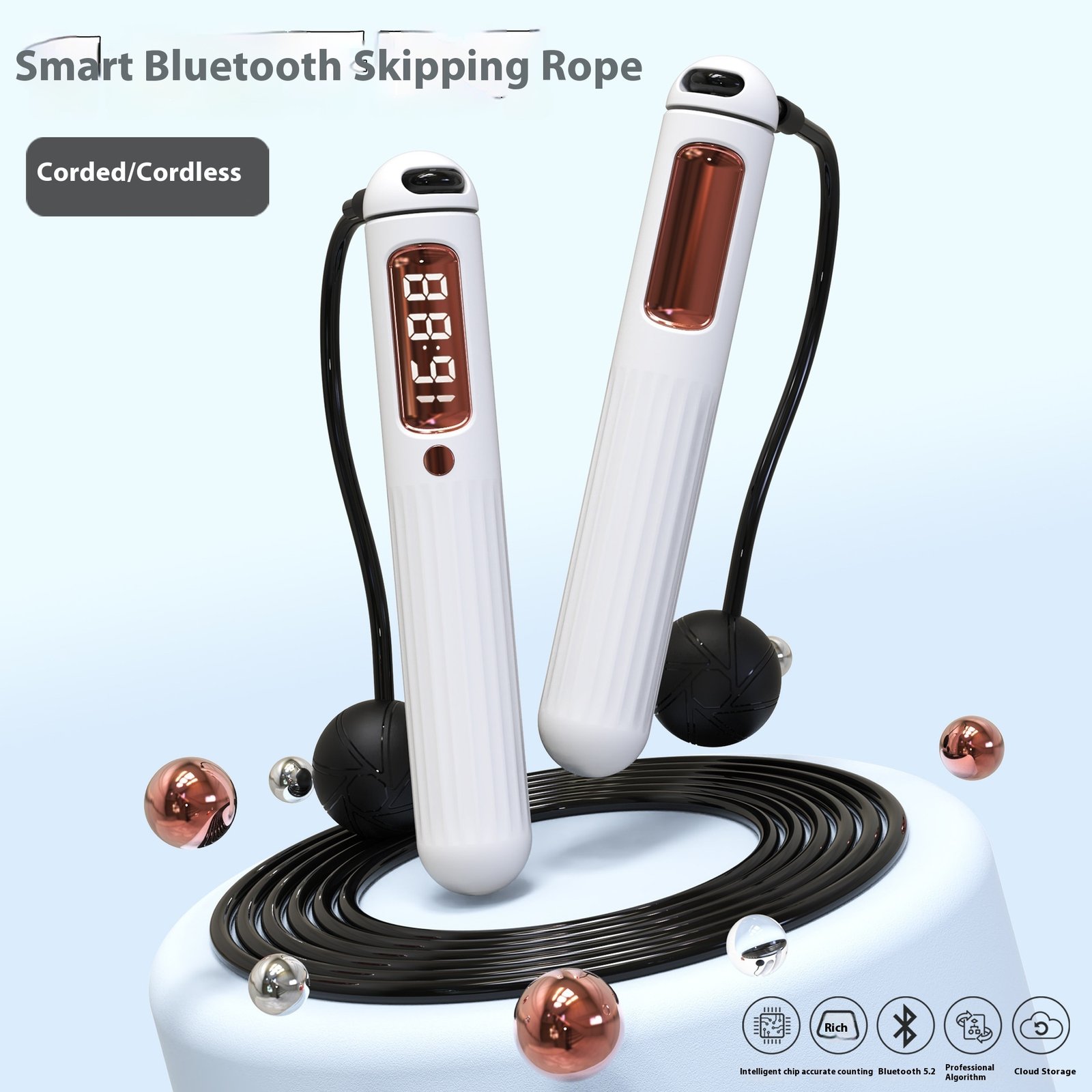 Smart Bluetooth Skipping Rope With CounterFitness Weight Bearing Ball – Image 3